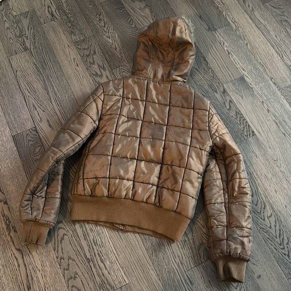 Tommy Hilfiger tan brown bumper puffer jacket Sz S - Picture 14 of 15